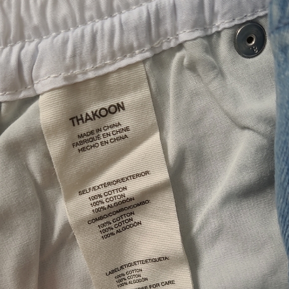 NWT Thakoon Smocked Waist Wide Leg High Rise Light Blue Denim Jeans size 6 - Picture 11 of 13